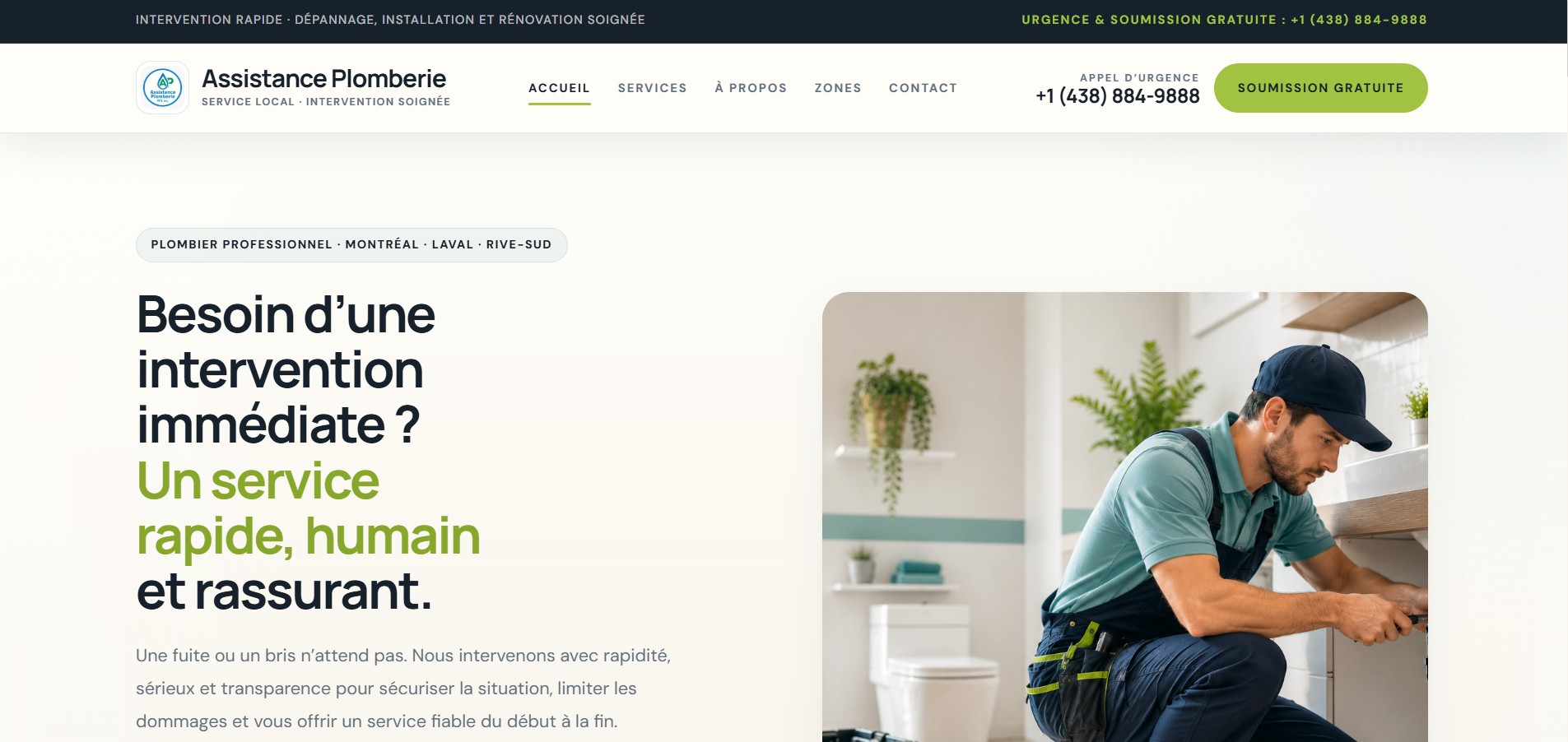 Site vitrine Assistance Plomberie